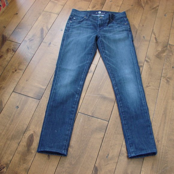 7 For All Mankind Jeans Roxanne Straight Leg Ankle Jeans Stretch Size 25 - Picture 3 of 13